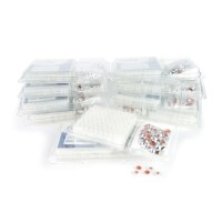 Crimp Vial Convenience Kit, PTFE/Natural Rubber Septa, Untreated, Clear w/Silver Cap, 2.0 mL, 11 mm, 1000-pk.