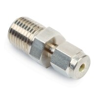 Swagelok Fitting, 1/8" to 1/4" NPT Male Connector, Stainless Steel, 2-pk.