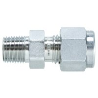 Swagelok Fitting, 1/4" to 1/8" NPT Male Connector, Stainless Steel, 2-pk.