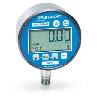 Ashcroft 2074 Digital Pressure Gauge, 3" Diameter, 1/4" NPT, -30" Hg to 60 psi