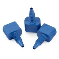 Finger-Tight Fittings (blau, flach), PEEK, universal, 10er Pack