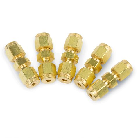 Lot of 8 Brass Parker Pneumatic Compression Fittings, 1/2