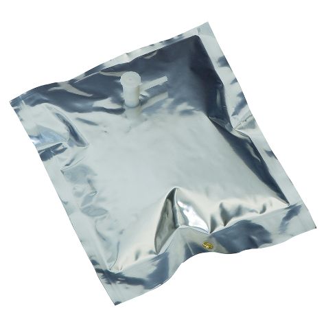 Multi-layer Foil GAS Sampling Bags, 1 L, 7x7 w/Polypropylene Combo Valve & Septum, 1 Eyelet, 5-Pk.