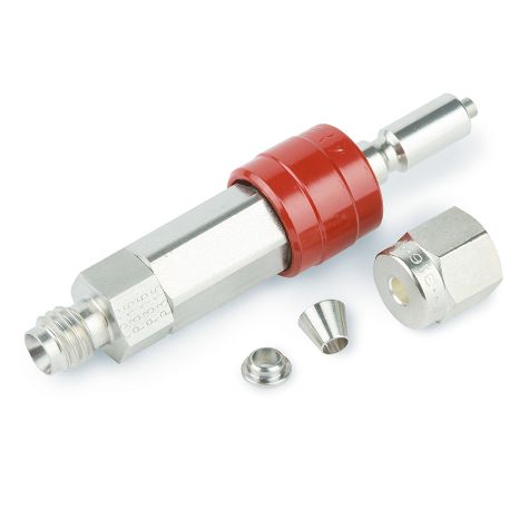Parker Fitting, 1/8 Male Quick Coupling with Shutoff, Stainless Steel, ea.