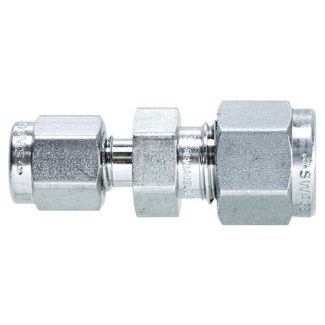 Swagelok Fitting, 1/4 to 1/8 Reducing Union, Stainless Steel, 2-pk.