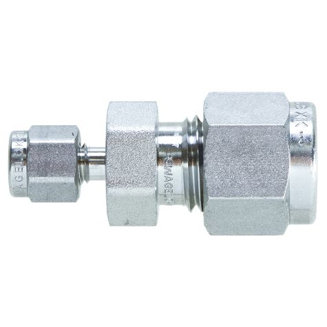 Swagelok Fitting, 1/4 to 1/16 Reducing Union, Stainless Steel, 2-pk.